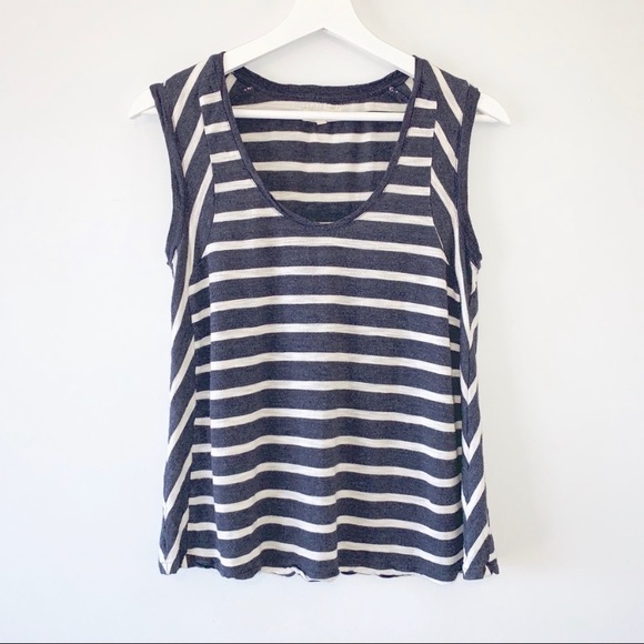 Madewell Anthem Stripe Inset Tank Blue - Picture 2 of 6